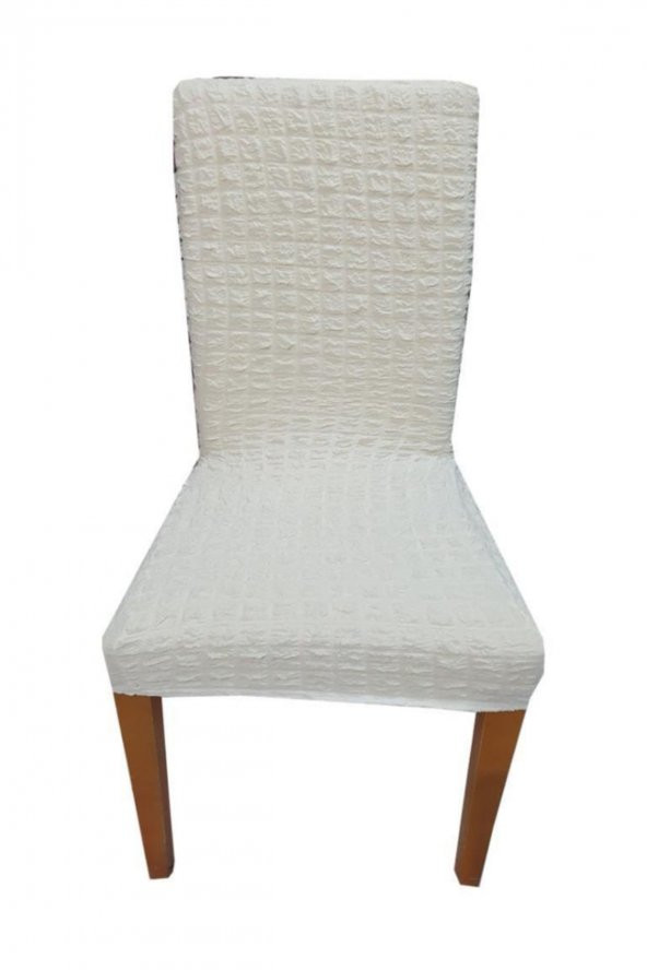 Sandalye Kılıfı Likralı Bürümcük Krem 6 Adet ürün görseli