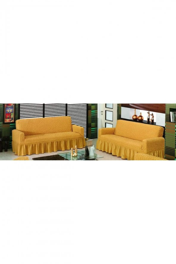 Bürümcük Koltuk Örtüsü Maxi Çekyat (3+3)-A.Hardal ürün görseli