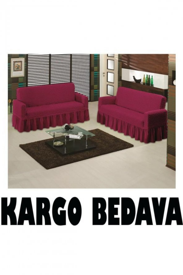 Koltuk Örtüsü Bürümcük Maxi 3+3 Bordo ürün görseli