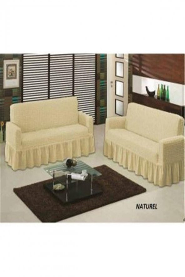 Koltuk Örtüsü Bürümcük Maxi 3+3 Naturel