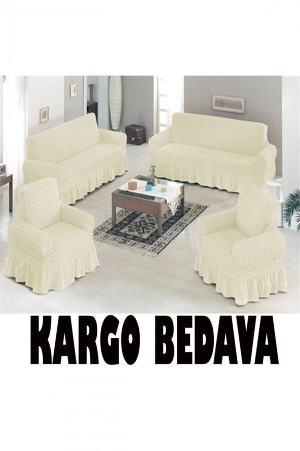 Koltuk Örtüsü Bürümcük Maxi Esv 01 3+3+1+1 A.krem