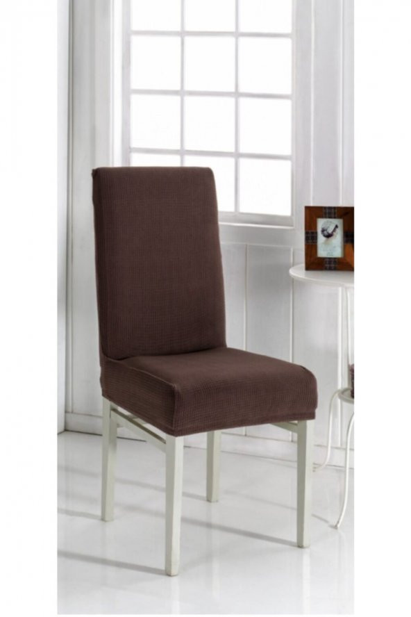 Kahverengi Likralı Sandalye Örtüsü