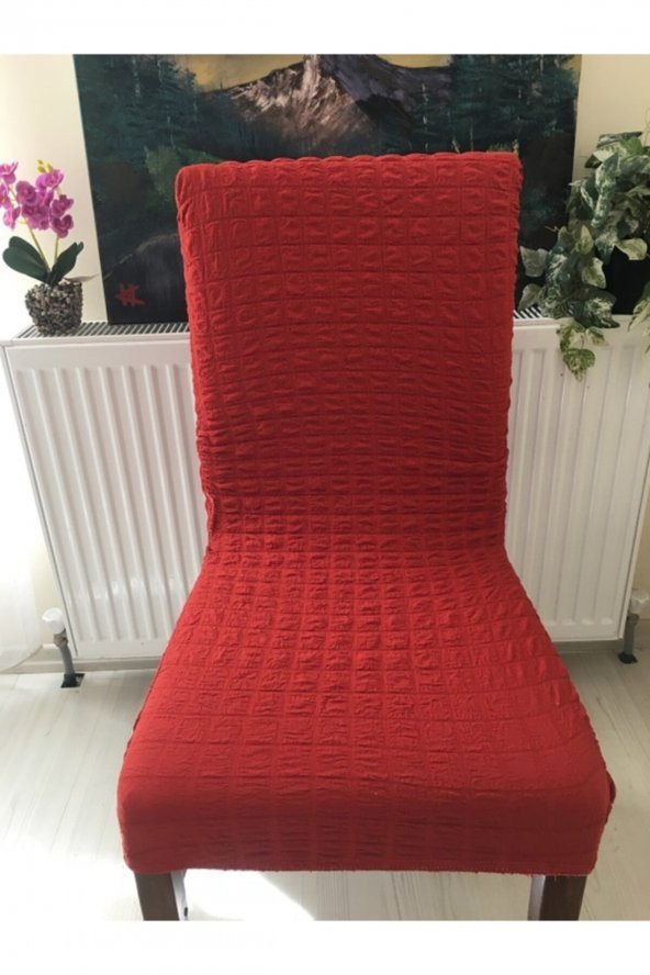 Kremit Likralı Bürümcük Sandalye Örtüsü