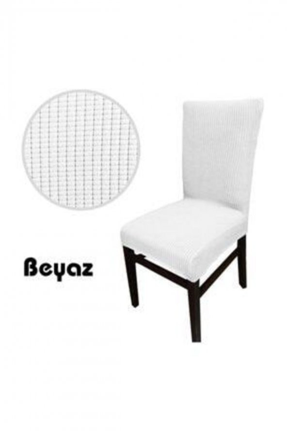 Bambu Sandalye Örtüsü 6 Adet Beyaz