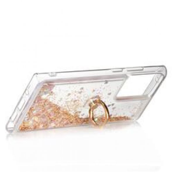 Samsung Galaxy Note 20 Ultra Kılıf Sulu Simli Akışkan Silikon