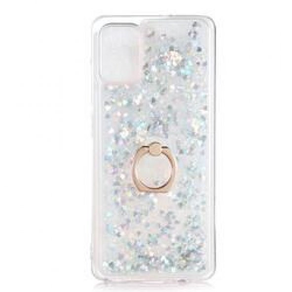 Samsung Galaxy A51 Kılıf Sulu Simli Akışkan Silikon - Resim 6