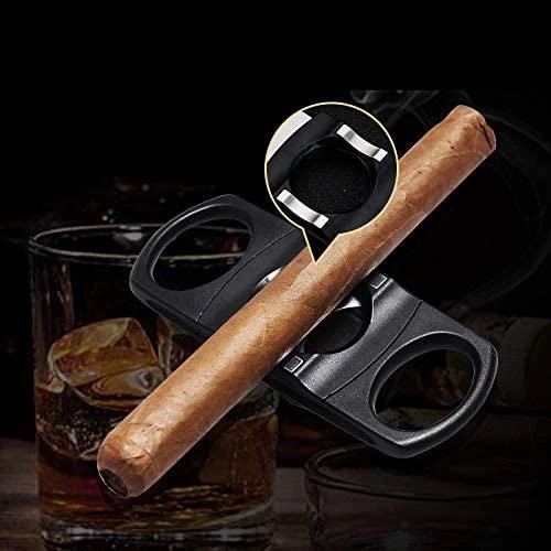 Valkyrie Honest Classic Kılıflı Kutulu Çift Bıçaklı Çelik Puro Makası Çelik Puro Kesici Siyah - 4