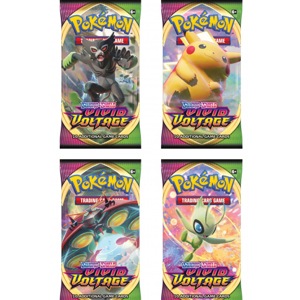 Abetto Market Sword & Shield Vivid Voltage Pokemon Kart (4 Paket)