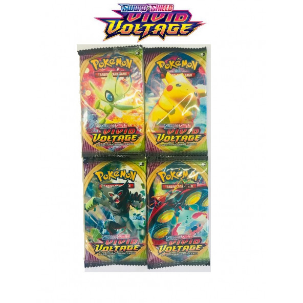 Abetto Market Sword & Shield Vivid Voltage Pokemon Kart (4 Paket) - 2