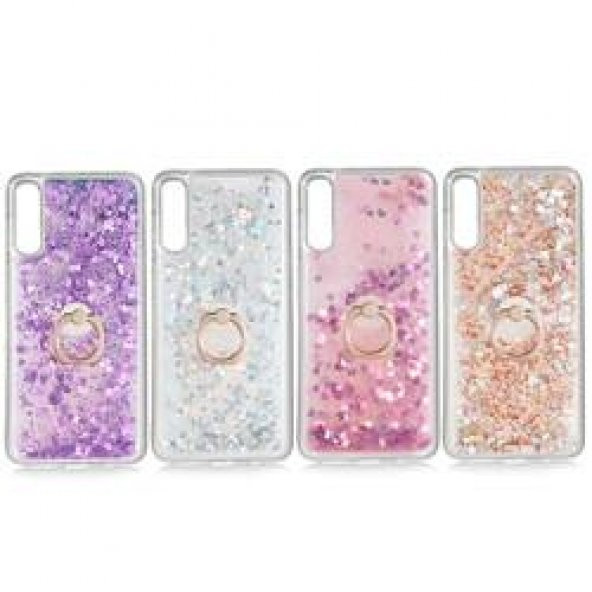 Samsung Galaxy A50 Kılıf Sulu Simli Akışkan Silikon - 3