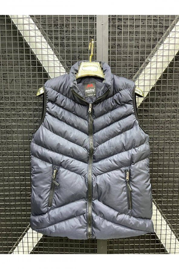 MODAY VİP MODEL HAKİ SPOR DOLUM ŞİŞME YELEK V DİKİŞ FERMUARLI - 3