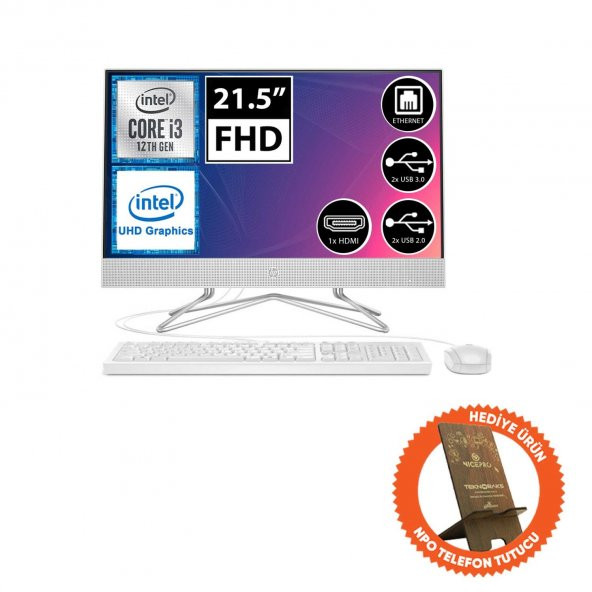 HP 200 G4 5W7P0ES05 i3-1215U 16GB 512SSD 21.5" FullHD FreeDOS All In One Bilgisayar