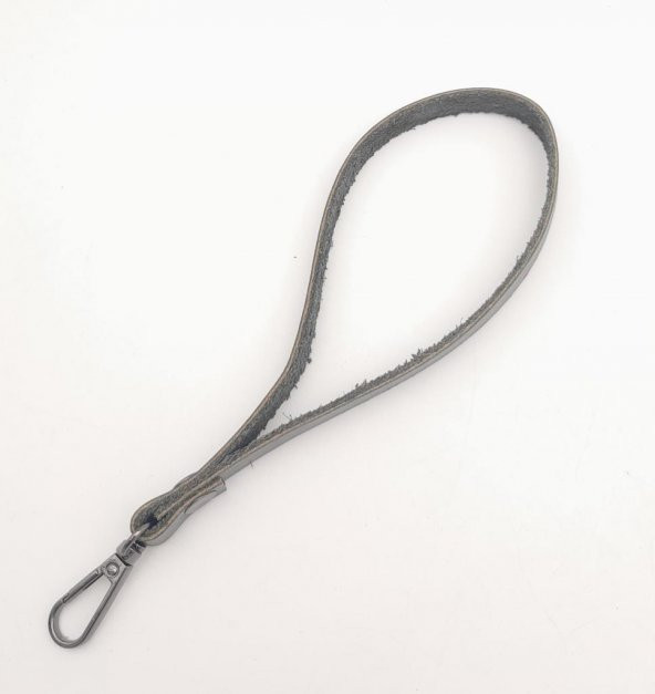 Angel Çanta Aksesuar Gerçek Deri Gri Renk Elcik Füme Metalli - 2