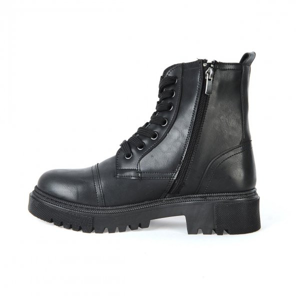 MP 222-2736Zn Siyah Kadın Düz Bot - 3