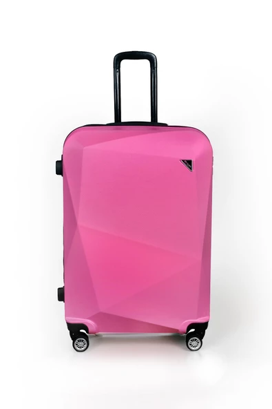 Polo&Sky Elmas Model Pembe Renk Büyük Boy Valiz Bavul - 2