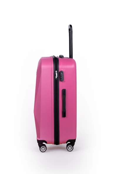 Polo&Sky Elmas Model Pembe Renk Büyük Boy Valiz Bavul - 3