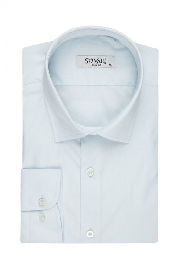 Slim Fit Mavi Erkek Gömlek