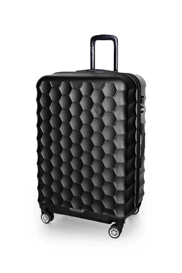 Polo&Sky Petek Model Siyah Renk Büyük Boy Valiz Bavul