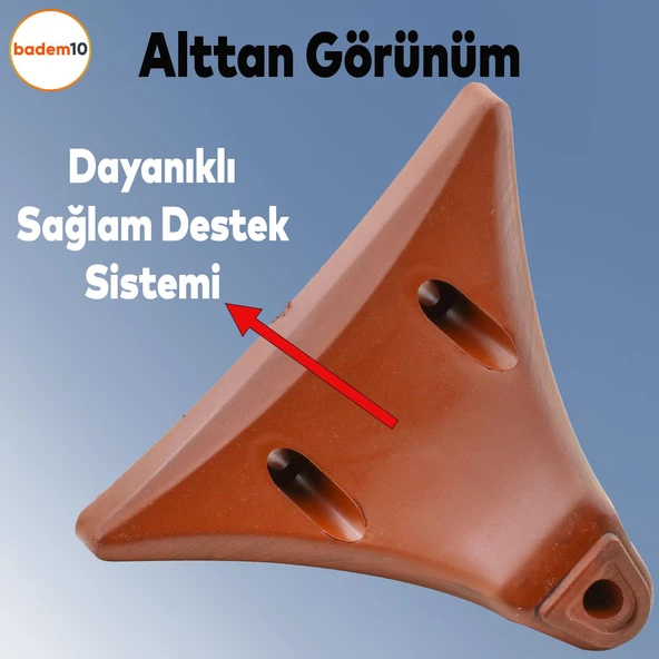 Yonca Lüks Mobilya Kanepe Sehpa Tv Ünitesi Koltuk Ayağı 10 Cm Kahverengi Ahşap Desenli Baza Ayakları - 3