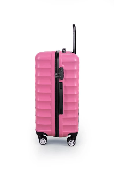 Polo&Sky Petek Model Pembe Renk Orta Boy Valiz Bavul - Resim 4