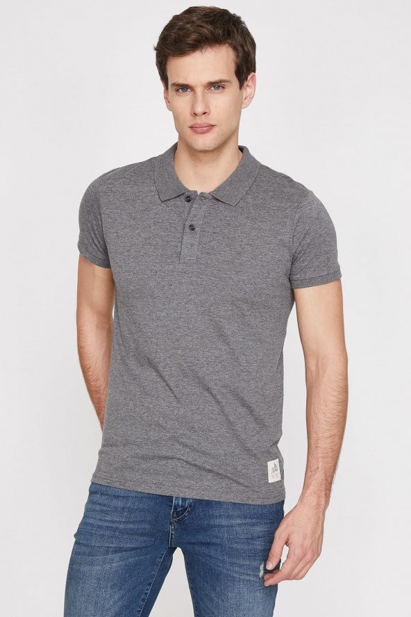 Erkek Gri Polo Yaka T-Shirt 9YAM12032LK - 2