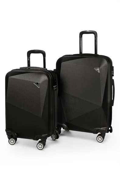 Polo&Sky Elmas Model Siyah Renk 2'li Valiz Seti (Kabin+Orta) - 6