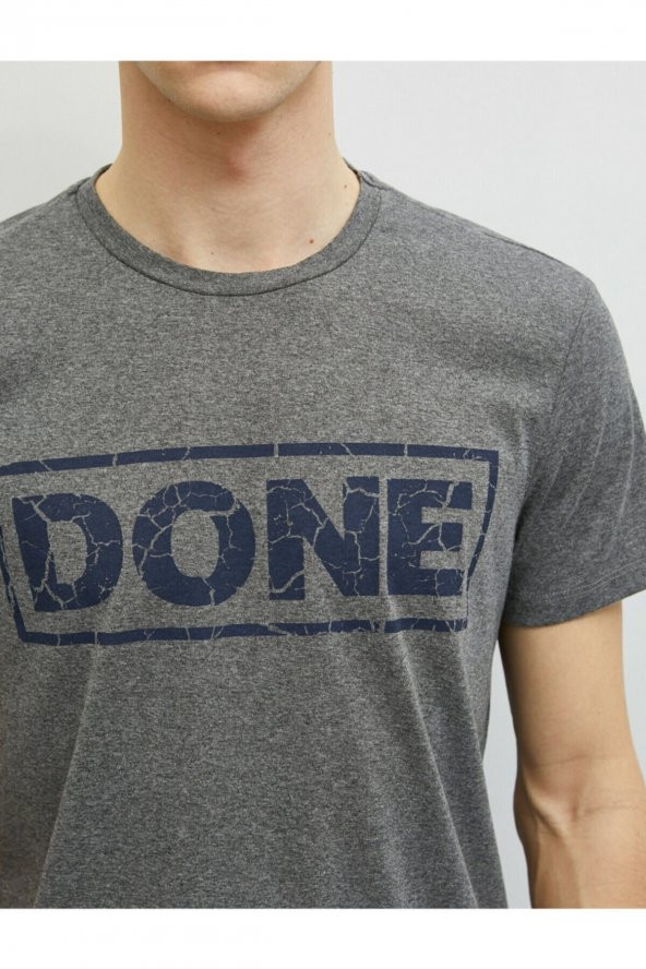 Erkek T-Shirt Kısa Kollu Bisiklet Yaka Pamuklu - Resim 5