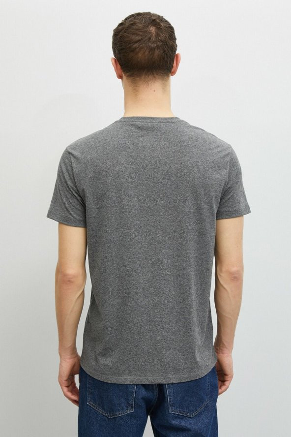 Erkek T-Shirt Kısa Kollu Bisiklet Yaka Pamuklu - Resim 8