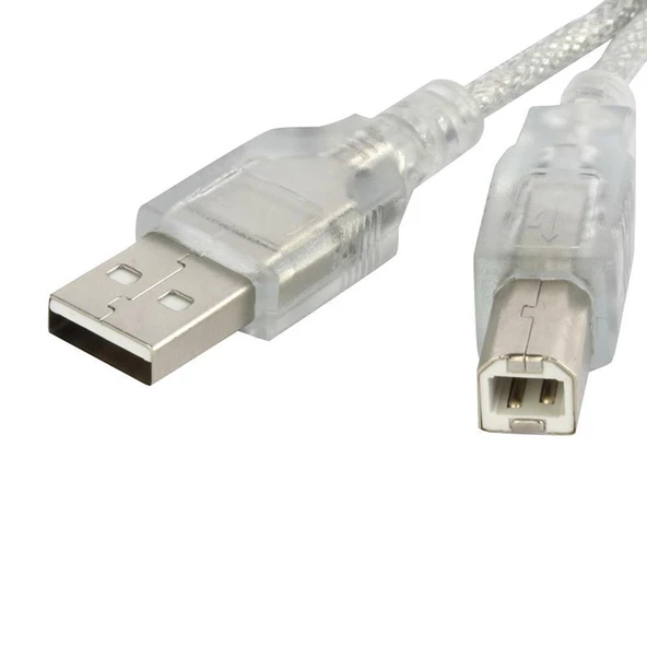 Usb 2.0 yazıcı kablosu  şeffaf printır yazıcı kablosu 7m - 3