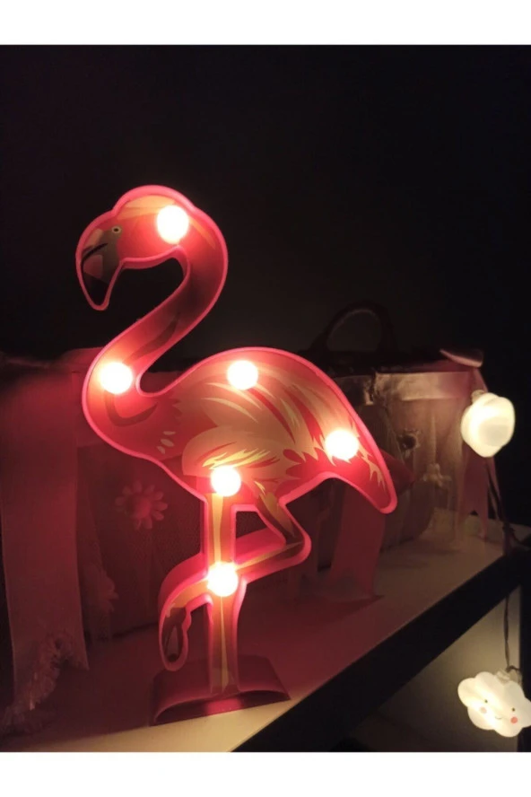 Dekoratif Led Flamingo Gece Lambası 3d 22 cm