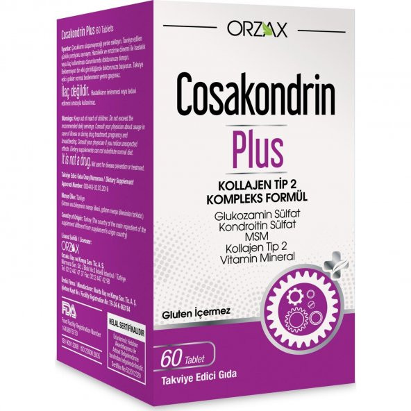 Orzax Cosakondrin Plus 60 Tablet 8697595870594
