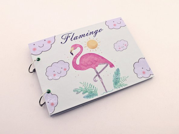 Agem Elit Dekoratif Flamingo Tasarımlı Kendin Yap Fotoğraf Albümü Klaket