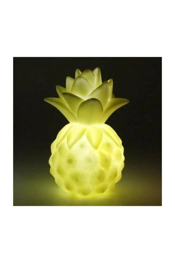 De Sarı Ananas Gece Lambası Led Işıklı Silikon Lamba