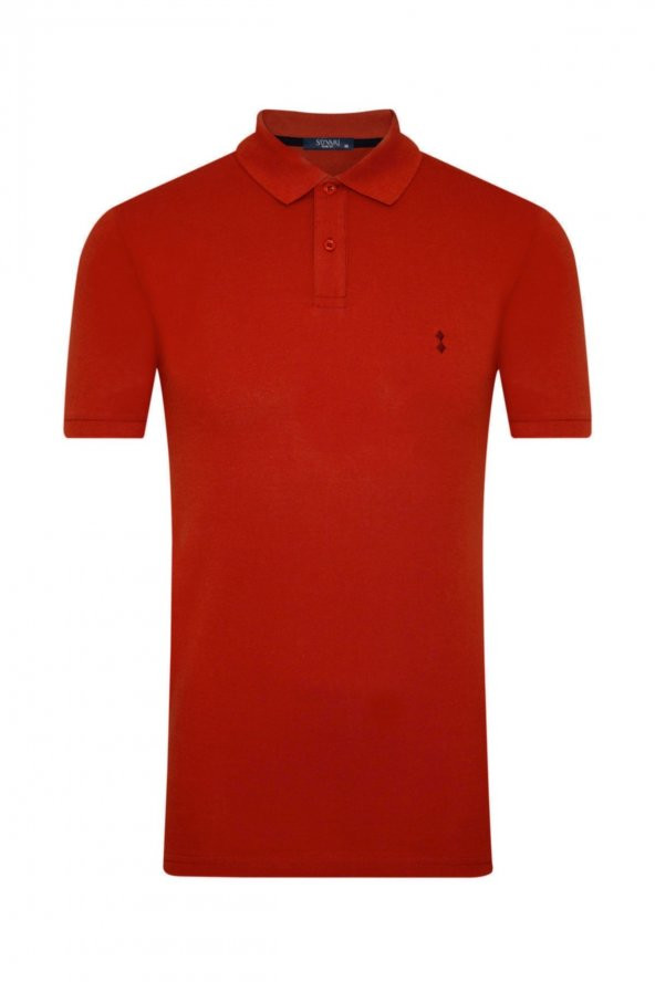 Slim Fit Polo Yaka Turuncu Erkek Tişört