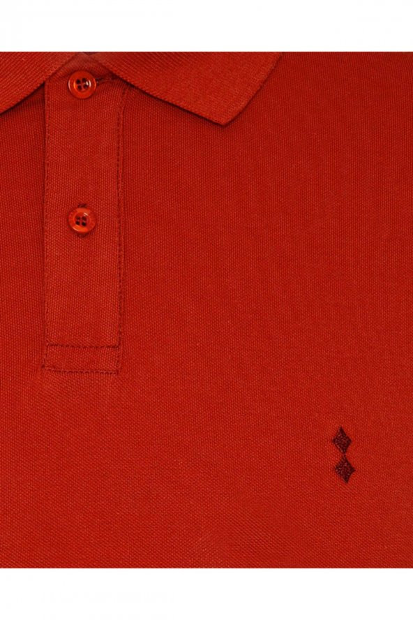Slim Fit Polo Yaka Turuncu Erkek Tişört - 2