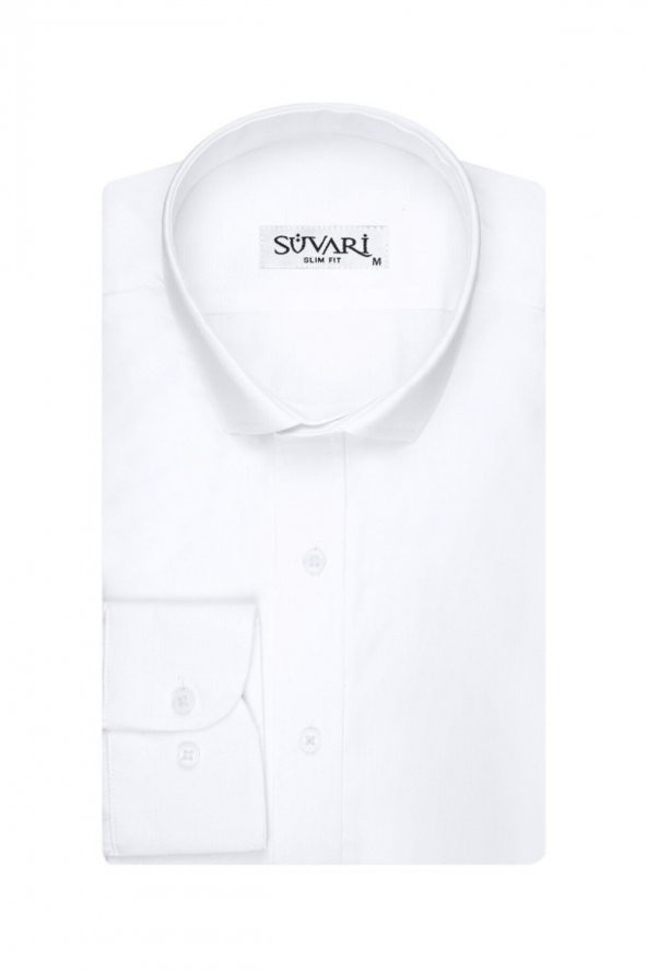 Slim Fit Beyaz Erkek Gömlek