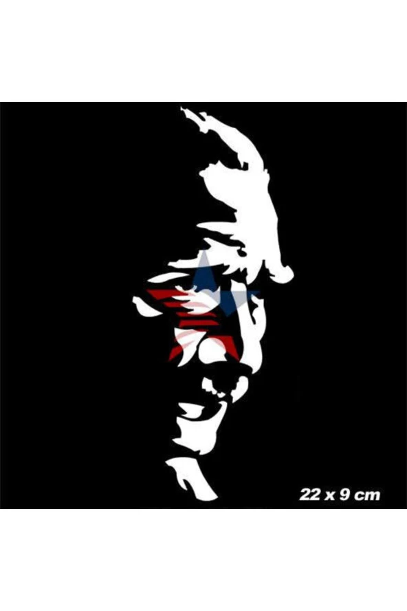 22 Cm Beyaz Atatürk Silüet Sticker Ve Atatürk Asma Koku Hediyeli