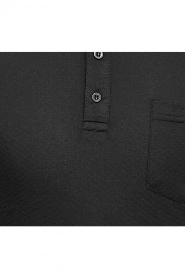 Bol Kesim Jakarlı 179 Desen Polo Yaka Bej Tshirt - 4
