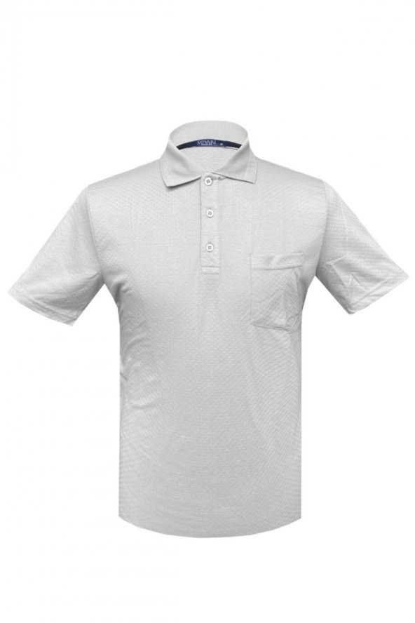 Bol Kesim Jakarlı 179 Desen Polo Yaka Bej Tshirt - 5