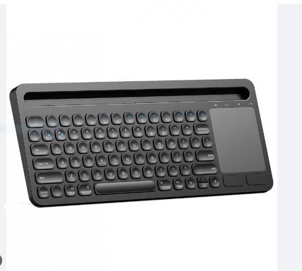 Bluetooh Wıreless Keyboard Siyah Touchpad Kablosuz Q Klavye BK281