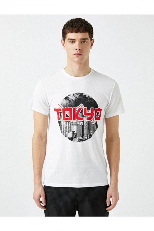 Erkek Beyaz T-shirt - Resim 3