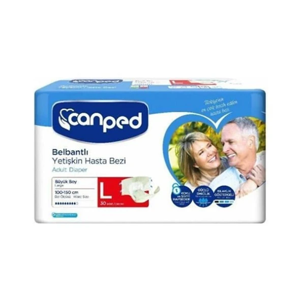 Canped Polietilen Belbantlı Yetişkin Hasta Bezi Büyük Boy L 30'lu - 2