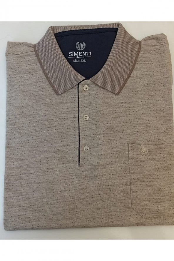 SİMENTİ POLO YAKA BATTAL BEDEN  RAHAT KALIP PAMUKLU T-SHIRT ürün görseli