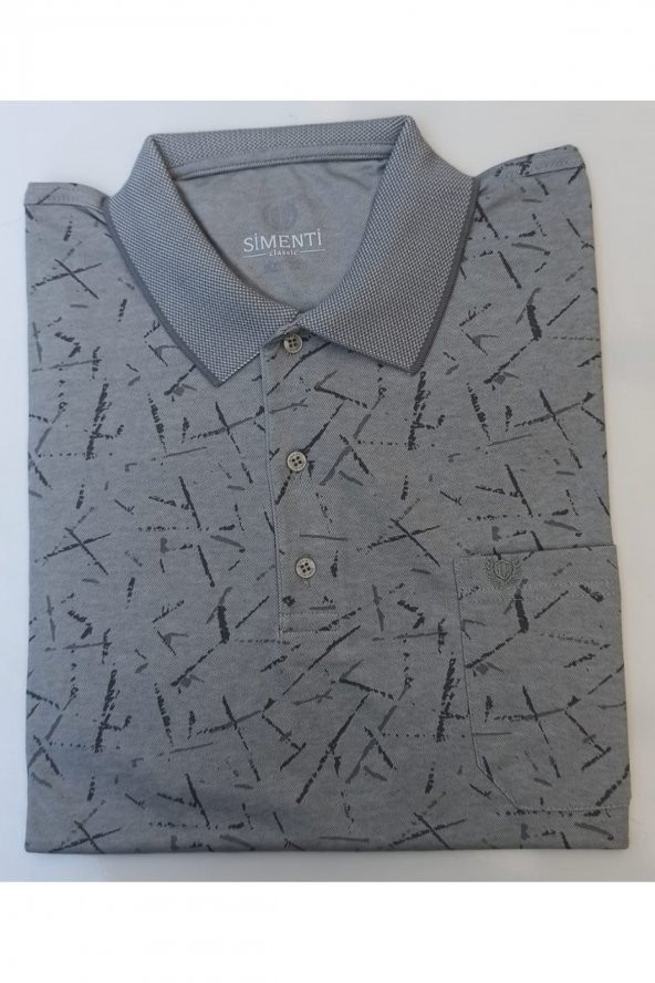 SİMENTİ POLO YAKA BATTAL BEDEN  RAHAT KALIP PAMUKLU T-SHIRT - Resim 2