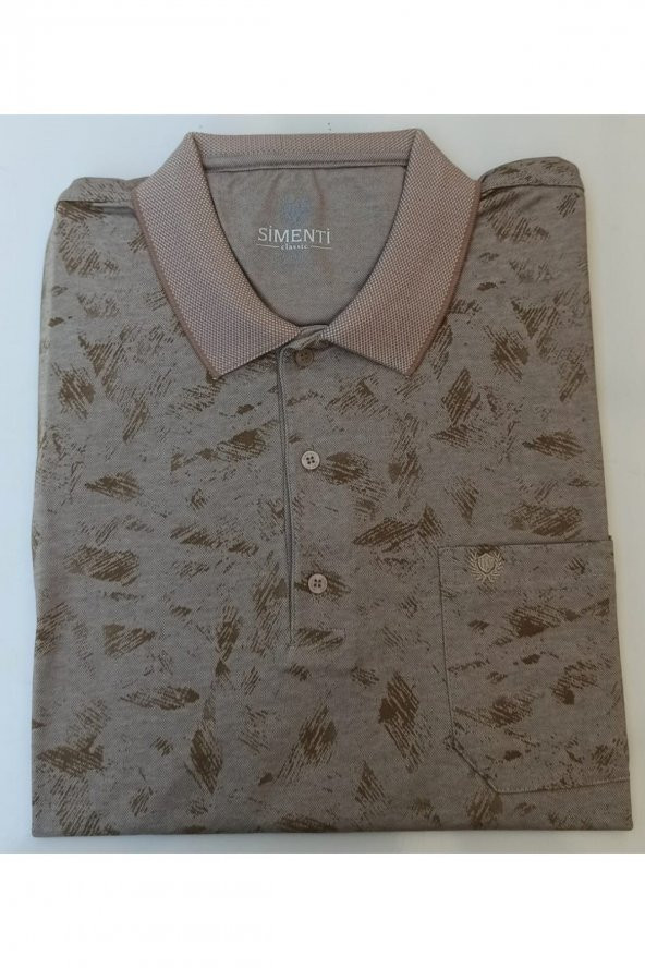 SİMENTİ POLO YAKA BATTAL BEDEN  RAHAT KALIP PAMUKLU T-SHIRT - Resim 3