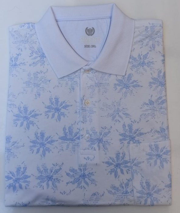 SİMENTİ POLO YAKA BATTAL BEDEN  RAHAT KALIP PAMUKLU T-SHIRT - Resim 4