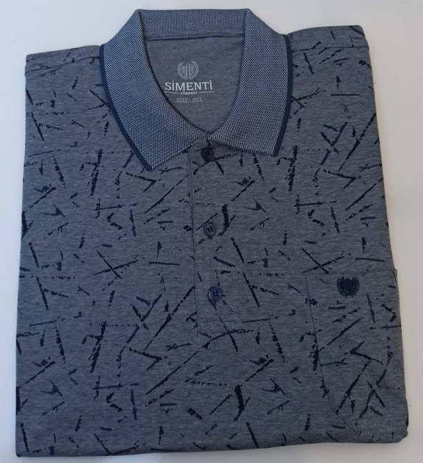 SİMENTİ POLO YAKA BATTAL BEDEN  RAHAT KALIP PAMUKLU T-SHIRT - Resim 6