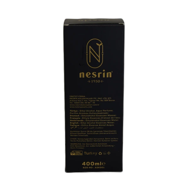 Nesrin Aşk-ı Harem Kolonyası 80 Derece Özel Seri Kutulu Pet Şişe 400 ML - Eau De Cologne - Resim 2