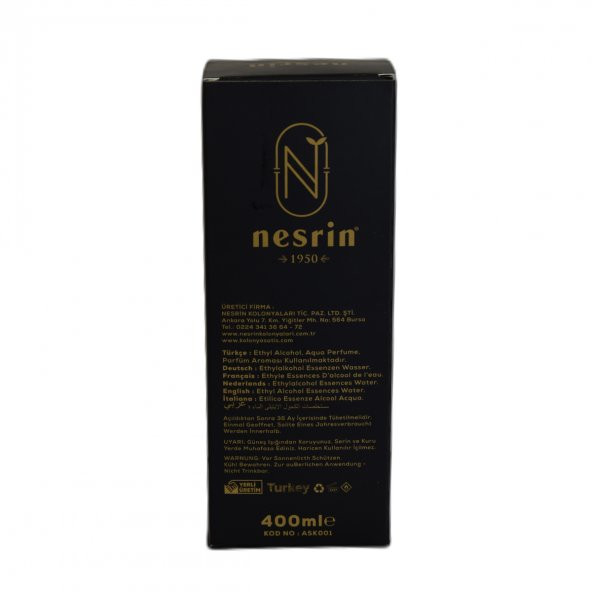 Nesrin Aşk-ı Harem Kolonyası 80 Derece Özel Seri Kutulu Pet Şişe 400 ML - Eau De Cologne - 2