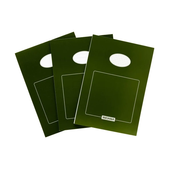 Meteksan A5 Karton Kapaklı Klasik Bloknot 50 Yaprak Çizgisiz Yeşil - 5